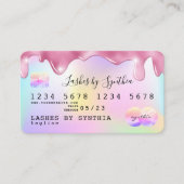 ユニコーングリッタードリップクレジットカードホログラムの名前を追加 名刺 (正面)