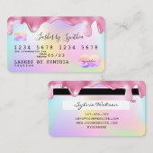 ユニコーングリッタードリップクレジットカードホログラムの名前を追加 名刺 (正面/裏面)