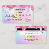 ユニコーングリッタードリップクレジットカードホログラム追加ロゴ 名刺 (正面/裏面)
