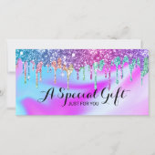 ユニコーングリッタードリップサロンギフト証明書 (正面)