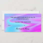 ユニコーングリッタードリップサロンギフト証明書 (裏面)