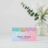 ユニコーングリッタードリップスホログラフィック美しいサロン 名刺 (スタンド正面)