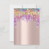 ユニコーングリッタードリプスバラ金ゴールドブライダルスウィート16th 招待状 (裏面)