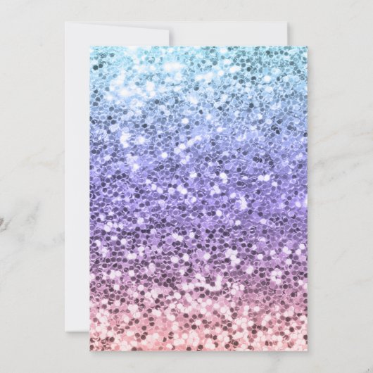 ユニコーングリッターレインボーカップケーキ | 2nd誕生日 招待状 (裏面)