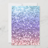 ユニコーングリッターレインボーカップケーキ | 7番目の誕生日 招待状 (裏面)