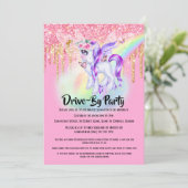 ユニコーングリッター妖精ピンク紫のレインボーガールズ 招待状 (スタンド正面)