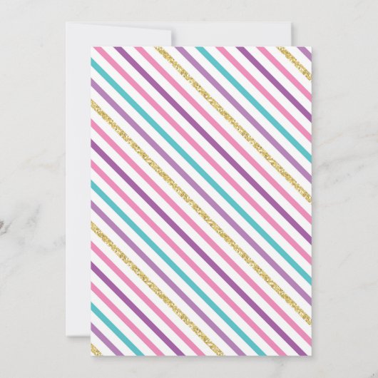 ユニコーングリッター誕生日パーティーの招待 招待状 (裏面)