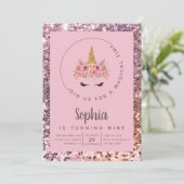 ユニコーングリッター誕生日パーティー 招待状 (スタンド正面)