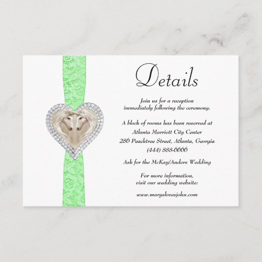 ユニコーングリーンレース結婚ズ詳細 エンクロージャーカード (正面)