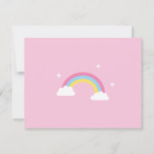 ユニコーンケーキバンティンフラッグズガールズバースデーパーティー 招待状 (裏面)