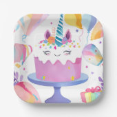 ユニコーンケーキ紙プレート ペーパープレート (正面)
