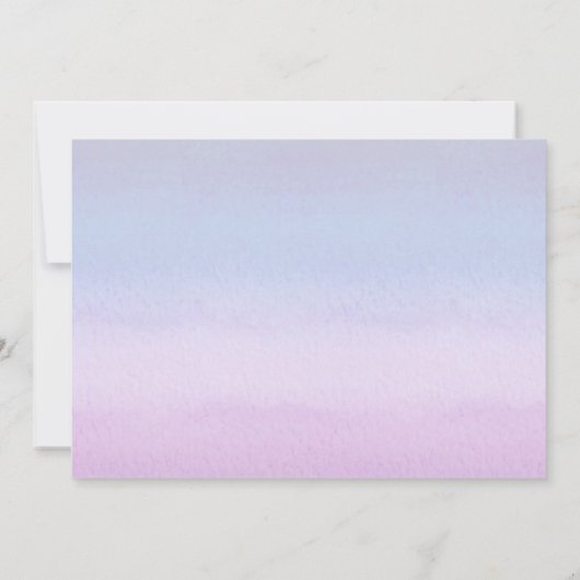 ユニコーンケーキ誕生日招待状ピンクパープル金ゴールド 招待状 (裏面)