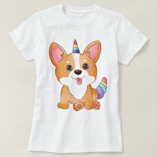 ユニコーンコーギTシャツ Tシャツ (デザイン正面)