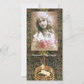 ユニコーンゴシックファンタジーグリーンフローラクリスマス シーズンカード (正面)