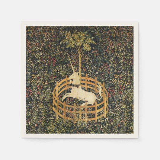 ユニコーンゴシックファンタジー花，フローラモチーフ スタンダードカクテルナプキン (正面)