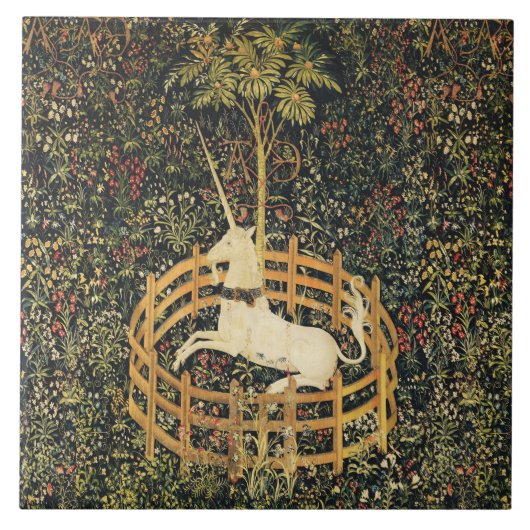 ユニコーンゴシックファンタジー花,フローラモチーフ タイル (正面)