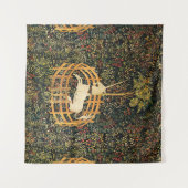 ユニコーンゴシックファンタジー花,フローラモチーフ タペストリー (正面(横))