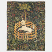 ユニコーンゴシックファンタジー花,フローラモチーフ フリースブランケット (正面)