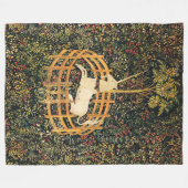 ユニコーンゴシックファンタジー花,フローラモチーフ フリースブランケット (正面(横))