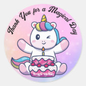 ユニコーンサンキューグディーバッグ味ステッカー ラウンドシール (正面)