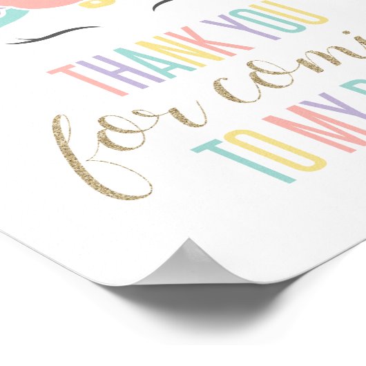 ユニコーンサンキューバースデーパーティーのサイン ポスター (角)