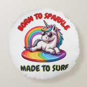 ユニコーンサーファーレインボークールサーフィン ラウンドクッション (裏面)