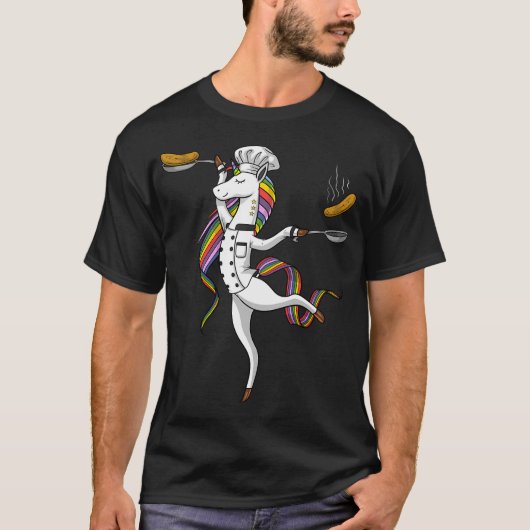 ユニコーンシェフの料理 Tシャツ (正面)