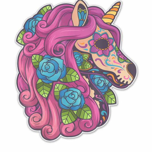 ユニコーンシュガースカルメキシコカラベラディアデロスムエ シール (正面)