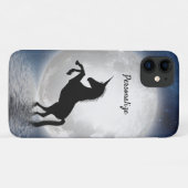 ユニコーンシルエットフルムーンオン海パーソナライズ Case-Mate iPhoneケース (裏面(横))