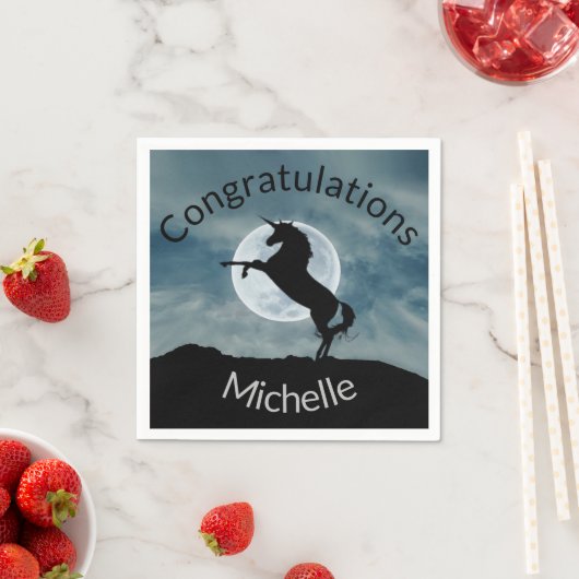 ユニコーンシルエットムーンゼネラル スタンダードカクテルナプキン (インサイチュ)