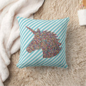 ユニコーンシルエットレインボーブラクル クッション (ブランケット)