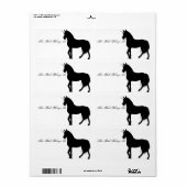 ユニコーンシルエット蔵書票 ラベル (フルシート)