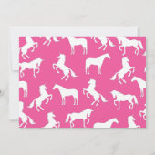 ユニコーンシルエット1st誕生日パーティーピンクガールズ 招待状 (裏面)