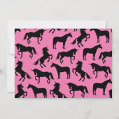 ユニコーンシルエット1st誕生日パーティーピンクガールズ 招待状 (裏面)