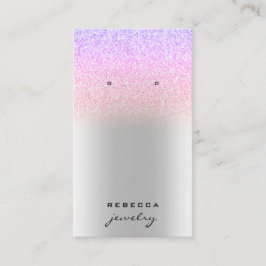 ユニコーンシルバーグリッターイヤリングディスプレイカード 名刺