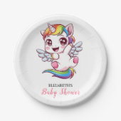 ユニコーンシンプルお洒落ベビーシャワー ペーパープレート (正面)