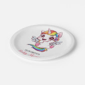 ユニコーンシンプルお洒落ベビーシャワー ペーパープレート (アングル)