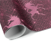 ユニコーンシークインブラックスパークマルサルグリッターブルゴーニュ ラッピングペーパー (ロールコーナー)