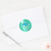 ユニコーンシーホエー感謝していルの人気ベビーシャワーミントブル ラウンドシール (封筒)