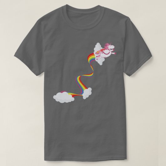 ユニコーンジェットパックレインボーマジカルホース Tシャツ (デザイン正面)
