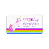 ユニコーンジャンプ虹ストライプ住所 シール (正面)