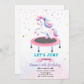 ユニコーンジャンプ誕生日パーティー招待状 招待状 (正面/裏面)