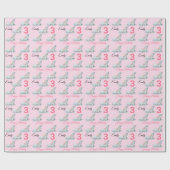 ユニコーンスウィート小さな女の子の名前誕生日 ラッピングペーパー (フラット)