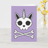ユニコーンスカルとクロスボーン カード (黄色い花)