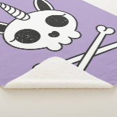 ユニコーンスカルとクロスボーン シェルパブランケット (3/4)