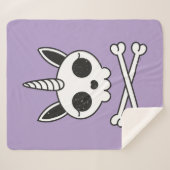 ユニコーンスカルとクロスボーン シェルパブランケット (正面(横))