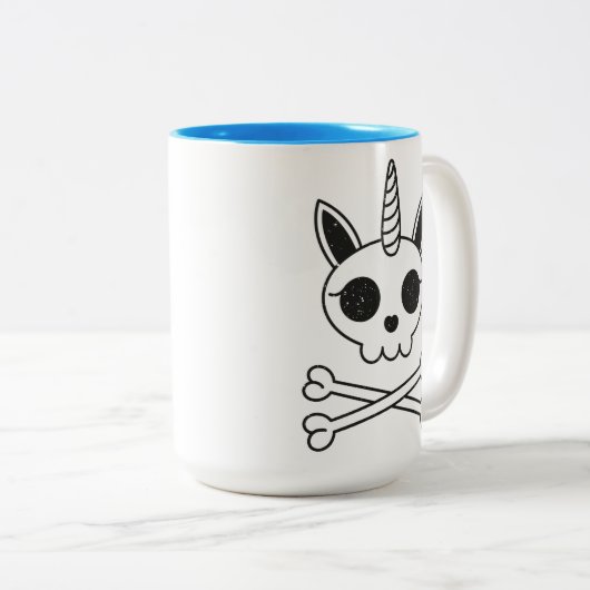 ユニコーンスカルとクロスボーン ツートーンマグカップ (正面右)
