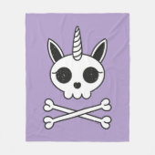 ユニコーンスカルとクロスボーン フリースブランケット (正面)
