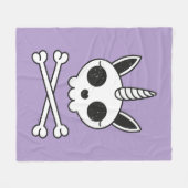 ユニコーンスカルとクロスボーン フリースブランケット (正面(横))