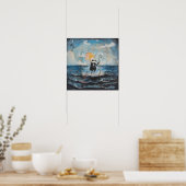 ユニコーンスカルマジカルウィッチーAIアートマットバリュー ポスター (キッチン)